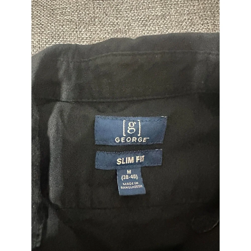 George Slim Fit Men's M (38-40) Black Long‎ Sleeve Shirt
